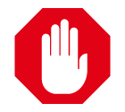 Vector icon of octagon sign with hand inside