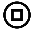 Vector icon of stop square inside circle