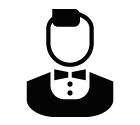 Vector icon of male person with bow tie