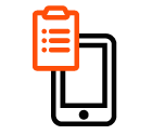 Vector icon of mobile phone under to do list