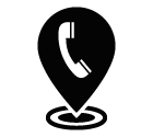 Vector icon of telephone receiver on map marker