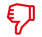 Vector icon of thumbs-down disapproval hand gesture