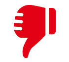 Vector icon of thumbs-down disapproval hand gesture