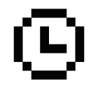 Vector pixel art icon of clock face