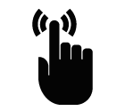 Vector icon of hand with index finger pushing button