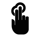 Vector icon of two touching fingers