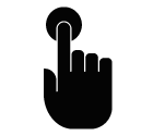 Vector icon of hand with index finger pushing button