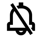 Vector icon of crossed out bell