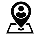 Vector icon of person on map marker