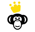Vector icon of monkey with crown