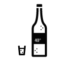 Vector icon of bottle of vodka with shot