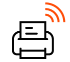 Vector icon of printer with Wi-Fi signal
