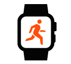 Vector icon of smart watch with running man on screen