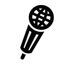 Vector icon of globe in microphone