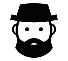 Vector icon of male face with beard